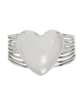 Robert Lee Morris Soho Silver Puffy Heart Cuff Bracelet