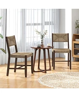 Skonyon Wooden Dining Chair Set of 2 for Kitchen Dining Room-Brown