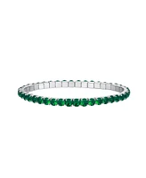 Macy's Simulated Emerald May Birthstone Tennis Stretch Bracelet