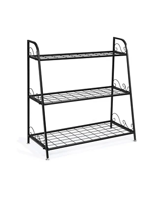 Skonyon 3-Tier Metal Plant Stand Shelf Display Rack for Plants Shoes Flower Pot