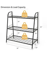 Skonyon 3-Tier Metal Plant Stand Shelf Display Rack for Plants Shoes Flower Pot