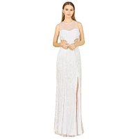 Lara Women's Beaded Cutout Bridal Gown with Fringe