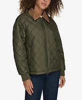 Levi's Women's Diamond Quilted Bomber with Corduroy Collar