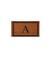 Evergreen Monogram Indoor Outdoor 100% Natural Coir Doormat 28" x 16" | Letter "A"