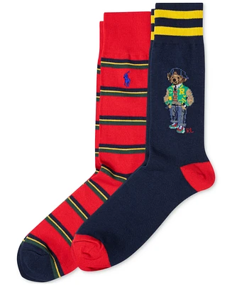 Polo Ralph Lauren Men's 2-Pk. American Heritage Bear Slack Socks