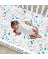 Bedtime Originals Rainbow Jungle Elephant/Leopard 3-Piece Baby Crib Bedding Set
