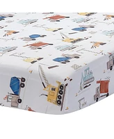 Bedtime Originals 4-Piece Construction Zone Gray/Navy/White Toddler Bedding Set