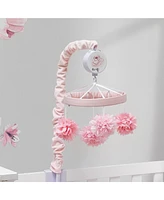 Lambs & Ivy Signature Botanical Baby Pink Floral Musical Baby Crib Mobile