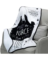 Lambs & Ivy Star Wars Millennium Falcon Black/White Soft Faux Shearling Baby Blanket