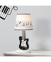 Lambs & Ivy Rock Star Guitar Lamp with White Musical Notes Shade & Bulb