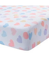 Bedtime Originals Rainbow Hearts Pink/Purple 3-Piece Baby Crib Bedding Set