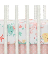 Bedtime Originals Ocean Mist 3-Piece Pink/Gray/Yellow Baby Crib Bedding Set