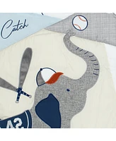 Lambs & Ivy Hall of Fame Sports Animals 5-Piece Crib Bedding Set - Gray/Blue