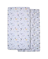 Bedtime Originals Celestial Moon/Stars 2-Pack Fitted Crib/Toddler Sheet Set