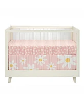 Lambs & Ivy Daisy Dreams 3-Piece Pink/White Baby Nursery Crib Bedding Set