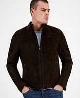 Michael Kors Men's Suede Racer Jacket, Created for Macy's