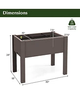 Costway Raised Garden Bed with Water Level Indicator Drainage Hole for Vegetables Outdoor