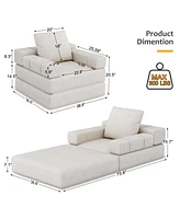 Streamdale Furniture Convertible Single Sofa Bed for Living Spaces, White