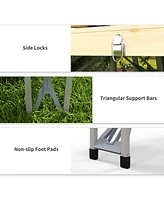 Foldable Picnic Table and Chairs with Umbrella, Aluminum Outdoor Set