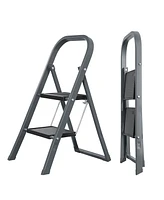 Streamdale Furniture 2-Step Folding Ladder with Non-Slip Pedal