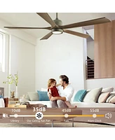 Streamdale Furniture Modern Wood Ceiling Fan with Light and Remote (60")