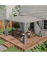 Streamdale Furniture 9.6' x 11.6' Patio Gazebo with Netting and Steel Frame