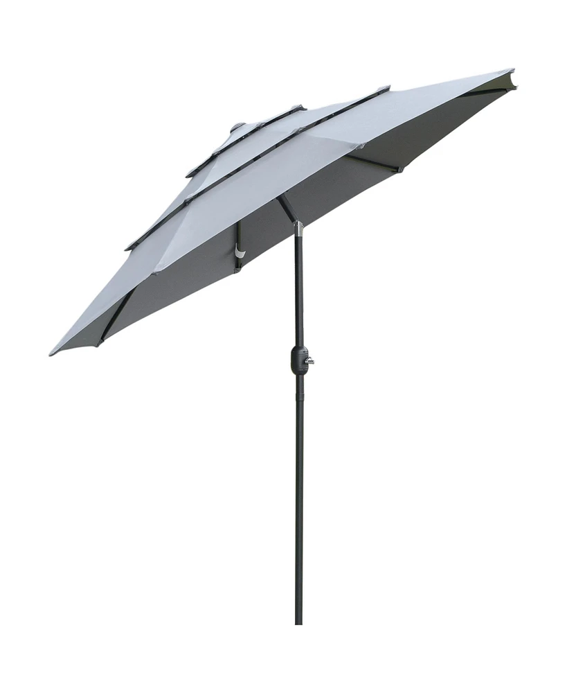 Simplie Fun 9FT 3-Tier Patio Market Umbrella with Tilt