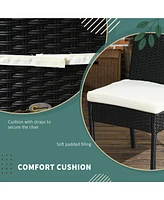 4-Pack Rattan Outdoor Dining Chairs with Cushions