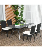 Streamdale Furniture 4-Pack Rattan Outdoor Dining Chairs with Cushions