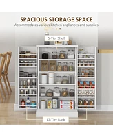 41" Freestanding Pantry Cabinet with 12 Adjustable Shelves