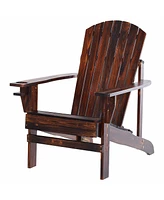 Streamdale Furniture Classic Adirondack Chair with Cup Holder & Weather Resistance