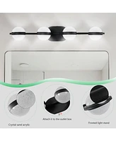 Minimalist Led Vanity Light with Frosted Glass Shades in Black