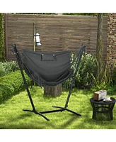 Simplie Fun Outdoor Hammock Lounge Chair with Stand and Features