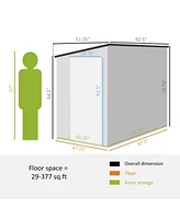 4' x 8' Outdoor Metal Storage Shed with Lock