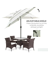 3-Tier Patio Umbrella with Crank and Tilt