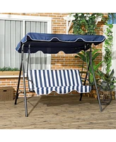 Streamdale Furniture 3-Seat Patio Swing Chair with Canopy and Cushion