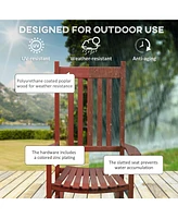 Wooden Outdoor Rocking Chair for Garden with High Back (Supports 352 lbs.)