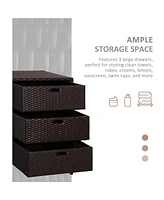 Streamdale Furniture Outdoor Towel Cabinet with Drawers