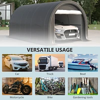 Heavy-Duty Carport with Zippered Door and Uv Canopy