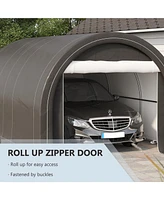 Heavy-Duty Carport with Zippered Door and Uv Canopy