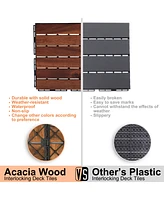 Simplie Fun 30-Pc Acacia Deck Tiles (12" x 12