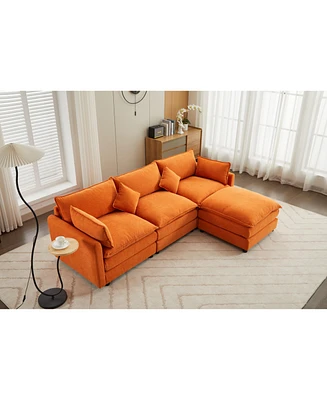 Simplie Fun Modern Sectional Sofa with Ottoman