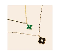 The Lovery Malachite Luxe Flower Necklace