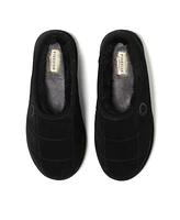 Dearfoams Men's Fireside by Grafton Quilted Genuine Shearling Clog Slipper