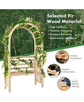 Sugift Wooden Garden Bench Arch Pergola Outdoor Arbor