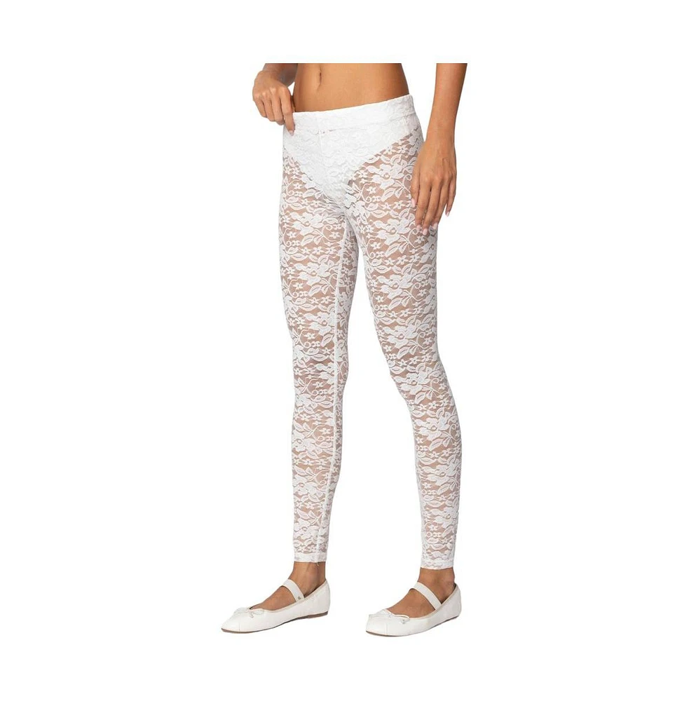 Edikted Women's Sheer Lace Leggings