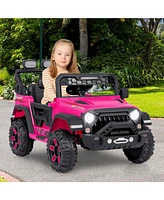 Vebreda 12V Electric Kids Ride on Truck with Remote Control and Music-Pink