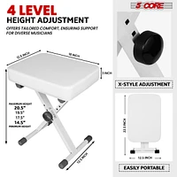 5 Core Keyboard Stand Adjustable z Style Piano Riser + Keyboard Piano Bench