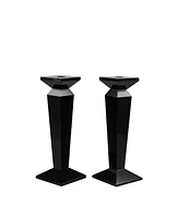 Lainy Home Pair of 1" Sleek Solid Crystal Candlesticks