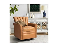 Hulala Home Felisa Modern Genuine Leather Swivel Chair